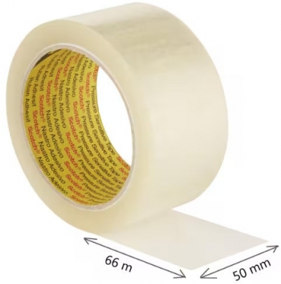 Banda adeziva de ambalare si transport Scotch 3M, transparenta, 50 mm x 66 m, 6 role/set